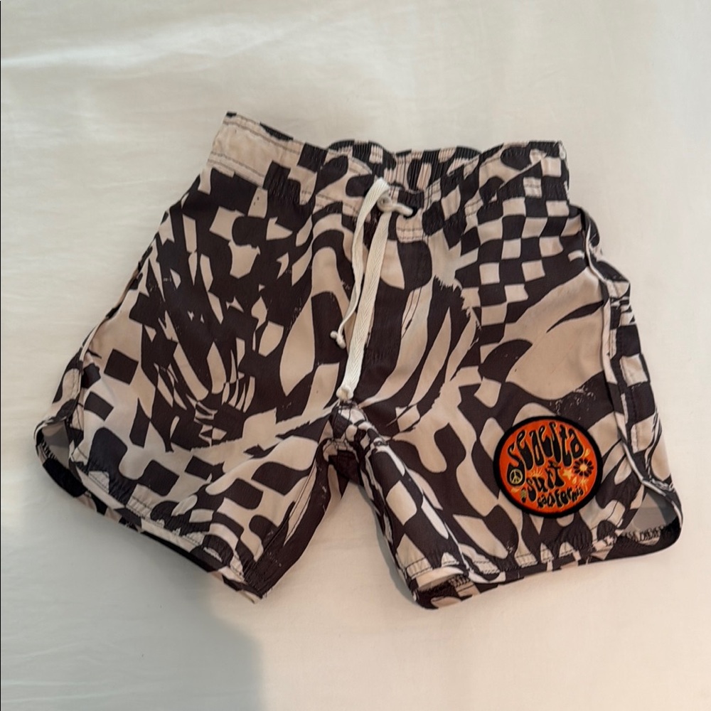 Kids Swim Trunks - Black & White